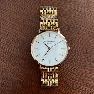 Rosefield gold round face metal watch